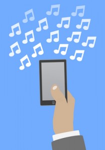 Smartphone in hand music