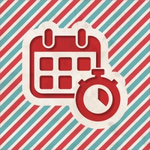 Time Concept on Striped Background.