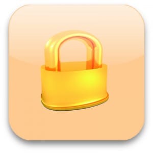 icon with gold lock